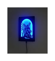 otantik dekoratif led ışıklı duvar tablo ve gece lambası (Siyah)
