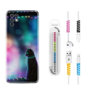 INFINIX Note 11 Pro Note 10 Hot 9 Play Kılıf Kablo Koruma Spiral Silikon Window Cat 1787