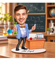 Fotoğrafa ve İsme Özel Erkek Öğretmen Karikatür Biblo