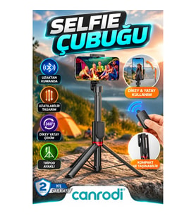 Uzatılabilir Tripodlu Selfie Çubuğu ve Ayarlanabilir Telefon Tutucu – Dikey Yatay Çekim ve Uzaktan K