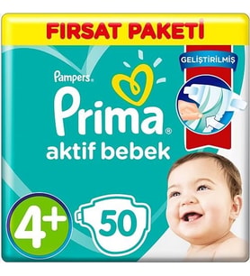 Prima Aktif Bebek 4+ Bebek Bezi 50'li.