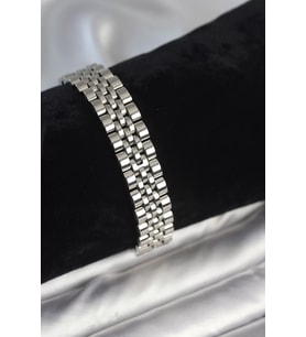 316L Çelik 12 mm Kalınlıkta Gümüş Renkli Erkek Bileklik - TJ-EB3780