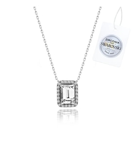 Swarovski Zirconia Taşlı Dikdörtgen Kolye
