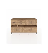 Kronos Konsol 5 Raflı 4 Çekmeceli 4 Kapaklı 176x59x99 Çam-Çam