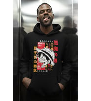 Tasarım One Piece Baskılı Unisex Oversize Monkey D. Luffy Anime Karakter Hoodie