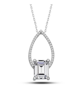 Aya Diamond Gümüş Baget Taşlı Damla Kadın Kolye