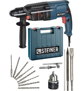 Steiner Alman 3000 Watt 5 Joule Hilti Kırıcı Delici Darbeli Matkap + 1 Mandren + 10 Uç (Çok Renkli)