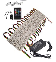 20 Adet 12 Volt Samsung 0.72 Watt 3 Lensli Rgb Led Modül Sese ve Müziğe Duyarlı Kumanda 5A Plastik A