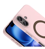 Lexroo iPhone 16 Kılıf M-Safe Şarj Özellikli Aris Silikon Kılıf - Açık Pembe