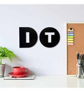 Ahşap Duvar Dekoru Do It Yazılı 40x25 cm Siyah Motive Edici Ofis Çalışma Odası Modern Tasarım (A.Siyah)