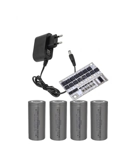 4 Adet Orion LiFePO4 Pil ve 4S 80 Amper BMS. ve 15V 1A Adaptör