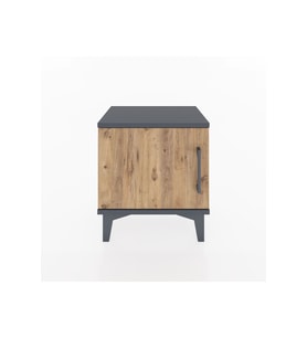 Arges Komodin Tek Raflı Tek Kapaklı 44x30x48 Antrasit-Çam