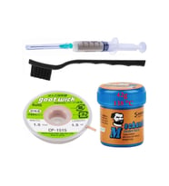Solderpaste Mechanic 138 Derece Krem Lehim 42g Sıvı Lehim Ve Flux Lehim Toplama Fırça Seti 1,5mm 4lü