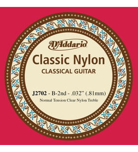 D'Addario J2702 Student Nylon Klasik Gitar Tek Tel (B-Si - Normal Tension - Naylon)