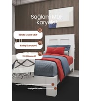 My Chapter Kitaplık Başlıklı Tek Kişilik MDF Karyola