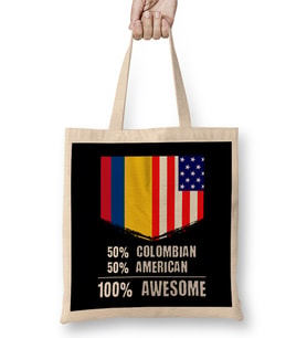 50% Chinese 50% American %100 Awesome Immigrant Bez Çanta Uzun Saplı