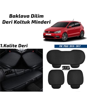 Volkswagen Polo 2010-2017 Siyah Deri Oto Koltuk Minderi