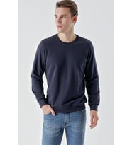 Slimfit  Bisiklet Yaka Düz Renk 2 iplik Erkek Sweatshirt (Lacivert)