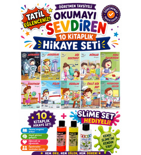 2.Sınıf Öğretmen Tavsiyeli Okumayı Sevdiren 32 Sayfa 10 Kitaplık Hikaye Seti-6 (Slime Set Hediyeli)