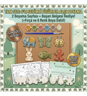 Eğitici Çocuk Aktivite Seti Çocuk Alçı Boyama Seti 6'lı Sevimli Figür Boyama Seti Hobi ve Sanat Etkinliği