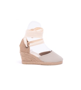 Gerçek Elişi Ipli Bej Hasır Dolgu Topuk  Keten Hasır Espadril Handmade