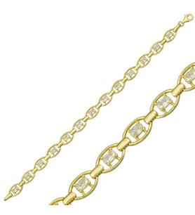 925 Ayar Gümüş Gold Oval Su Yolu Bileklik