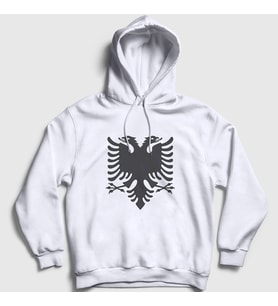 Presmono Unisex Beyaz Albania Arnavutluk Bayrağı Kapüşonlu Sweatshirt 494980tt (Beyaz)