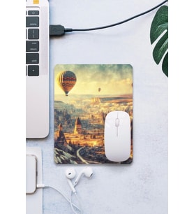 SonicTouch Kapadokya Temalı Pürüzsüz Yüzey Kaymaz Taban Dikişsiz Kenar Gamer Oyuncu Mouse Pad 19x23c