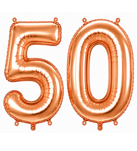 50 Rakam Folyo Balon Rose Gold Rengi (76 cm)