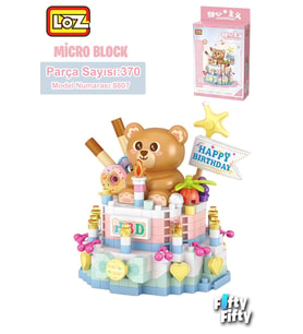 LOZ Micro Block Serisi Sevimli Pasta 370 Parça Oyuncak Yapım Seti FFLZ-8807
