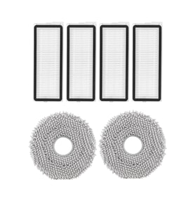 Roborock QRevo Edge Uyumlu 4 Adet Hepa Filtre 2 Adet Mop Fiber Paspas