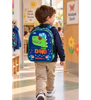 Cool Dinozor Lüks Anaokulu Okul Çantası Çocuk Sırt Çantası Okul Öncesi Kullanım 32 x 24 x 8