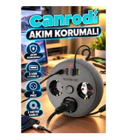 Akım Korumalı Çoklu Priz – 3 Priz 3 USB 1 Type-C 2 Metre Uzatma Kablosu