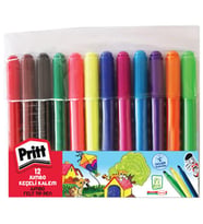 Pritt Keçeli Boya Kalemi Jumbo Yuvarlak Uç 12 Renk 1687975 (Siyah)