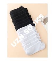 20 Çift Pamuklu Kısa Patik Çorap Unisex Siyah & Beyaz Terletmez Günlük Kullanıma Uygun