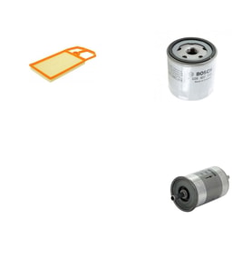 Bosch Filtre Bakım Seti Volkswagen Polo 1.4 100 Beygir AFH Benzinli 1995-1999 Hava + Yağ f. + Yakıt Filtre Bosch