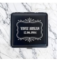 Gravürlü İsme Özel Şık Siyah Sigara Tabakası