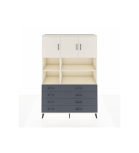 Hyperion Dolap 8 Raflı 8 Çekmeceli 3 Kapaklı 132x44x195 Aytaşı-Aytaşı/Antrasit