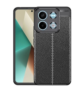 Xiaomi Redmi Note 13 5G Kılıf Redclick Deri Görünüm Silikon Kapak