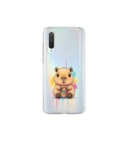 Xiaomi Mi 9 Lite ile Uyumlu Splash Kapibara Tasarımlı Şeffaf Silikon Kılıf