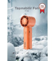 Torima Şarjlı El Vantilatörü Fener Özellikli Taşınabilir Mini Fan F64 Turuncu
