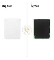 Samsung Galaxy Z Flip 4 Beyaz Renk Arka Kapak Arka Cam Batarya Kapağı Pil Kapağı Lazer Kesim Back Cover Galaxy Z Flip 4 Uyumlu