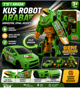 Dönüşen Kuş Robot Araba 2'si 1 Arada Robot ve Spor Araba Oyuncak Manuel Dönüşüm