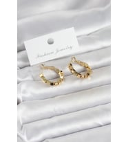 Gold Renk Kare Halka Model Kadın Küpe 5886 - LOHO8172-5917