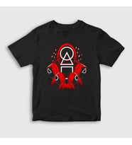 Presmono Unisex Çocuk Siyah Guards Squid Game T-Shirt 260511tt