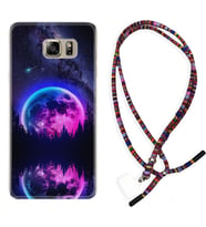 Samsung S7 Edge S20 Fe Plus Ultra S21 S22 Kılıf Boyun Asklı Rasta Silikon Star Planet 1652