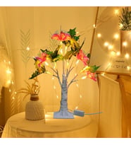 Led Işıklı Çiçek Masa Lambası, Renkli, 35x35