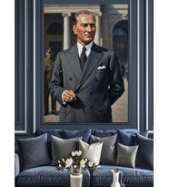 Klasik Şık Mustafa Kemal Atatürk Dekoratif Kanvas - Mdf Ahşap Tablo