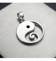 Gümüş Yin&Yang Kolye Ucu 925 Ayar Gümüş Yin Ve Yang Figürlü Unisex Kolye Ucu
