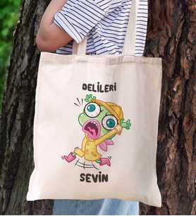 BK Gift Canım Kendim Tasarımlı Bez Çanta, Baskılı Omuz Çantası, Alışveriş Çantası, Arkadaşa Hediye
